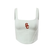 USC Trojans Women's Hype and Vice White SC Interlock Knit Corset